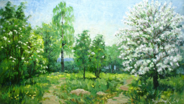 Painting titled "солнечное утро" by Alexander Bezrodnykh, Original Artwork, Oil