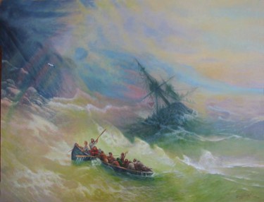 Painting titled "Радуга" by Alexander Bezrodnykh, Original Artwork, Oil