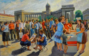 Картина под названием "жаркий  денёк   run…" - Alexander Bezrodnykh, Подлинное произведение искусства, Масло