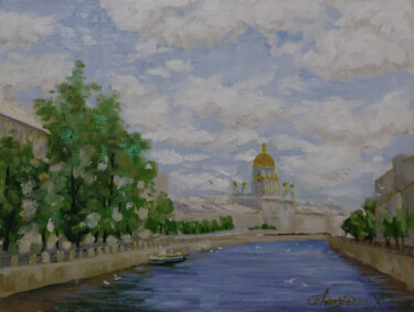 Картина под названием "Вид с реки Мойки на…" - Alexander Bezrodnykh, Подлинное произведение искусства, Масло