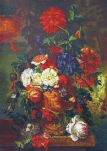 Картина под названием "Flowerses.YAn Van H…" - Alexander Bezrodnykh, Подлинное произведение искусства, Масло