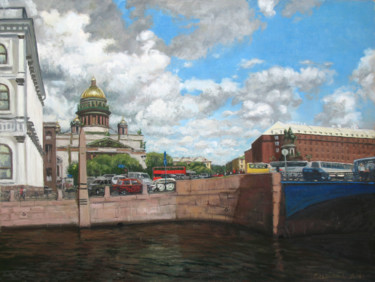 Картина под названием "Исаакиевская площадь" - Alexander Bezrodnykh, Подлинное произведение искусства, Масло