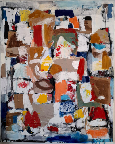 Improvisation,matière et texture Peinture intitulée "Improvisation,matiè…" par Alexandre Pons, Œuvre d'art originale, Acrylique