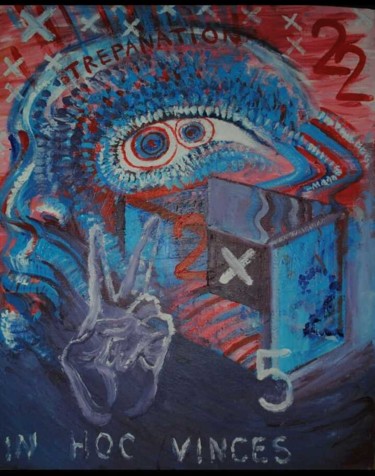 Painting titled "Dualidad vertical" by Alejandro Rubio, Original Artwork, Acrylic Mounted on Wood Panel