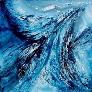 Peinture intitulée "Bleu de prusse" par Alex'Sandra, Œuvre d'art originale