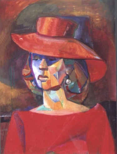 Painting titled "Woman with hat" by Alexey Kriventsov, Original Artwork