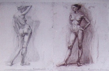 Drawing titled "Study of women" by Alexey Kriventsov, Original Artwork