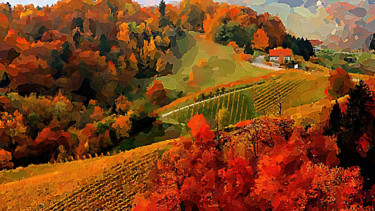 Bright colors of autumn Arts numériques intitulée "Bright colors of au…" par Александр Суворов, Œuvre d'art originale, Peinture numérique