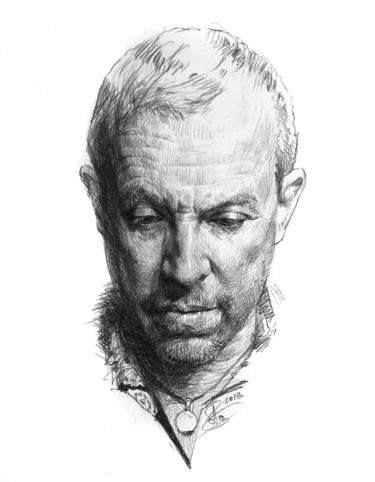Рисунок под названием "Портрет Андрея Мака…" - Alex Tochin, Подлинное произведение искусства, Древесный уголь