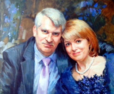 Painting titled "Семейный портрет" by Alex Tochin, Original Artwork, Oil