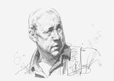 Dessin intitulée "Mark Knopfler" par Alex Tochin, Œuvre d'art originale, Graphite