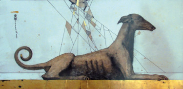 Dessin intitulée "Greyhound" par Alexander Ustinoff, Œuvre d'art originale, Encre