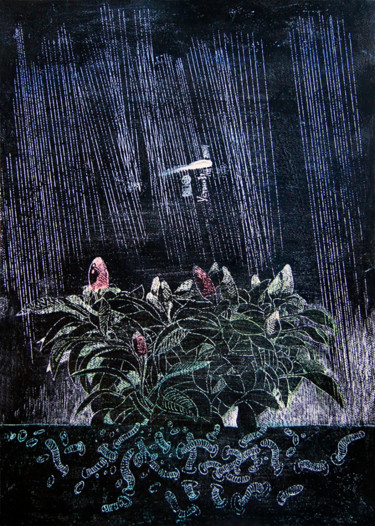 Splatter. Series - From the life of Pepper Dessin intitulée "Splatter. Series -…" par Alexander Ustinoff, Œuvre d'art originale, Cire