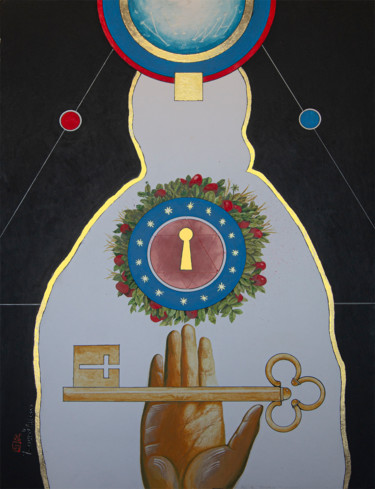 Рисунок под названием "Keys to Paradise" - Alexander Ustinoff, Подлинное произведение искусства, Акварель