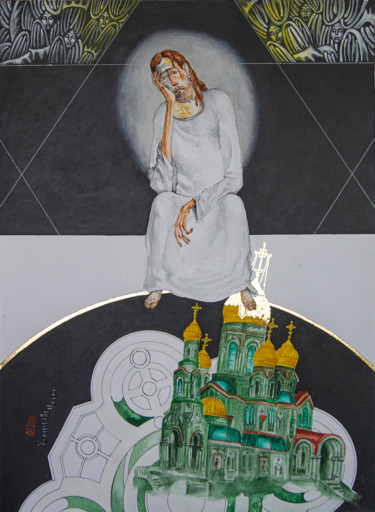 Рисунок под названием "Sleep" - Alexander Ustinoff, Подлинное произведение искусства, Акварель