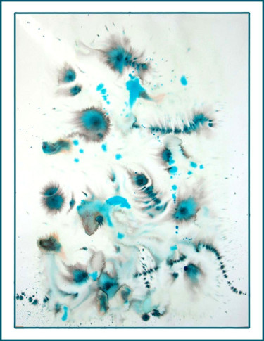 Peinture intitulée "Plumes bleues" par Alexxia, Œuvre d'art originale