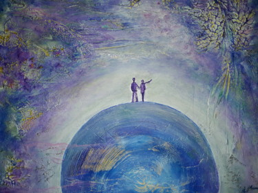 Картина под названием "World of two (Мир д…" - Alla Kosteleckaya, Подлинное произведение искусства, Акрил Установлен на Дере…