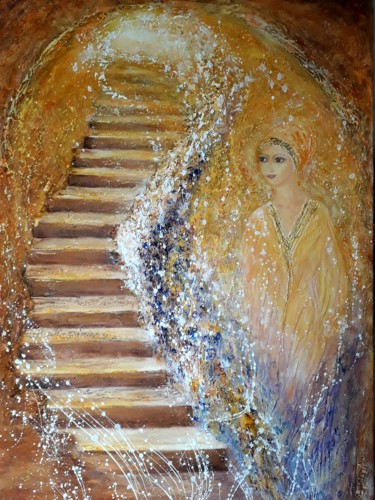 Painting titled "Climbing Song (Песн…" by Alla Kosteleckaya, Original Artwork, Acrylic Mounted on Wood Stretcher frame