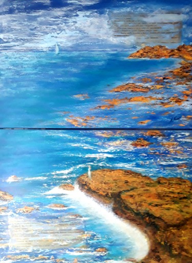 Painting titled "Diptych: Hope (Дипт…" by Alla Kosteleckaya, Original Artwork, Acrylic Mounted on Wood Stretcher frame