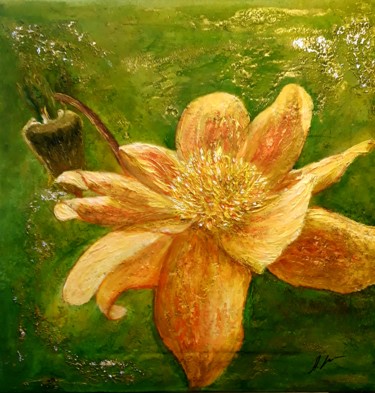 Peinture intitulée "Just a flower (Прос…" par Alla Kosteleckaya, Œuvre d'art originale, Acrylique Monté sur Châssis en bois