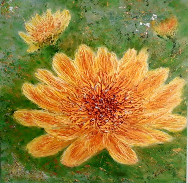 Painting titled "Just a flower( 2) (…" by Alla Kosteleckaya, Original Artwork, Acrylic Mounted on Wood Stretcher frame