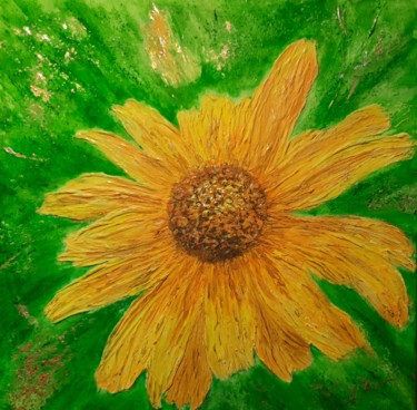 Painting titled "Just a flower (3) (…" by Alla Kosteleckaya, Original Artwork, Acrylic Mounted on Wood Stretcher frame