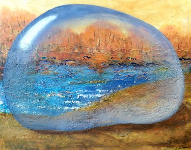 Painting titled "Drop of autumn (Кап…" by Alla Kosteleckaya, Original Artwork, Acrylic Mounted on Wood Stretcher frame