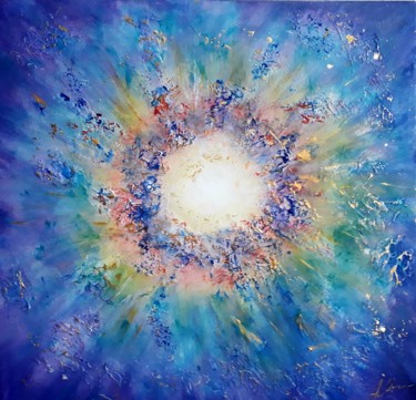 Painting titled "A star named... 2 (…" by Alla Kosteleckaya, Original Artwork, Acrylic Mounted on Wood Stretcher frame