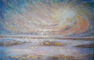 Картина под названием "Solar wind" - Alla Kosteleckaya, Подлинное произведение искусства, Акрил Установлен на Деревянная рам…