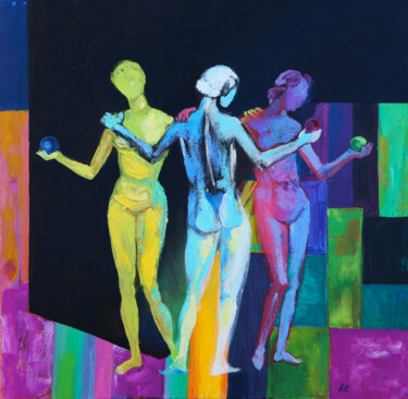 Malerei mit dem Titel "Three Graces" von Alfia Kircheva, Original-Kunstwerk, Öl