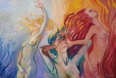 Peinture intitulée "Naked Souls" par Alfia Kircheva, Œuvre d'art originale, Huile