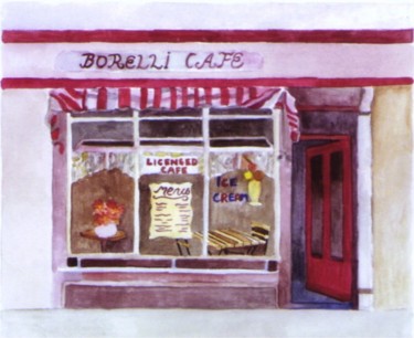 Painting titled "Cafe" by Susie Lidstone, Original Artwork