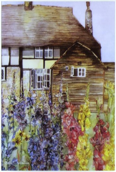 Painting titled "Cathys Cottage" by Susie Lidstone, Original Artwork