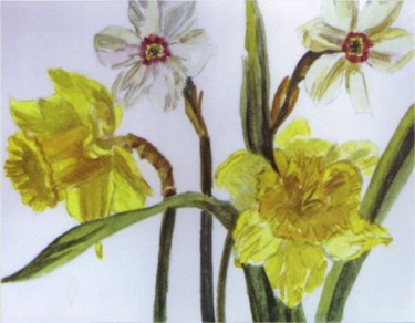 Painting titled "Daffodils" by Susie Lidstone, Original Artwork