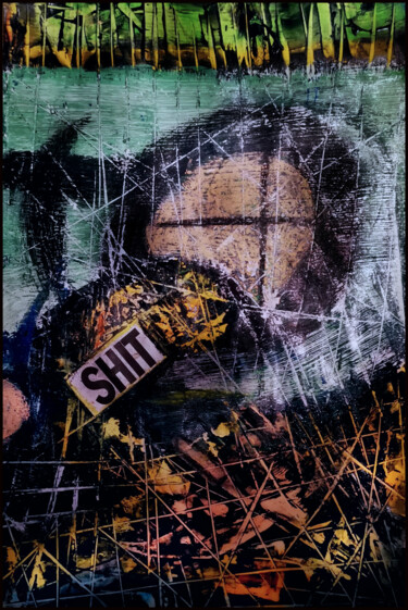 "Shit" başlıklı Tablo Alfio Catania Bruciovento tarafından, Orijinal sanat, Petrol