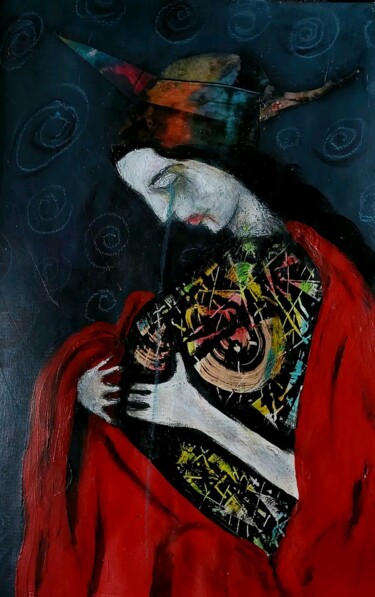 Pittura intitolato "la paura dell'incal…" da Alfio Catania Bruciovento, Opera d'arte originale, Acrilico