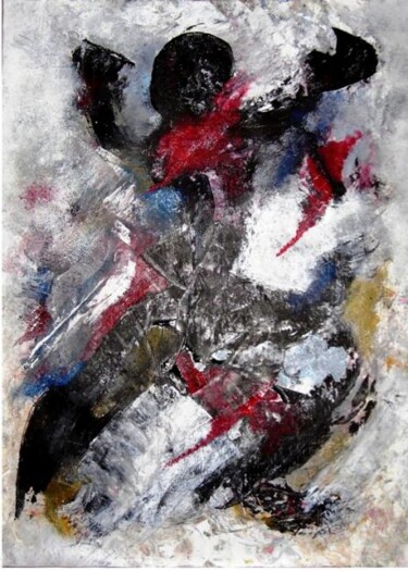 Painting titled "il salto - the jump" by Alfio Catania Bruciovento, Original Artwork