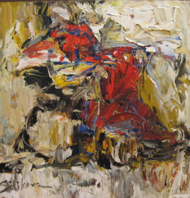 Peinture intitulée "abstraction" par Alfia Sadikova, Œuvre d'art originale, Huile
