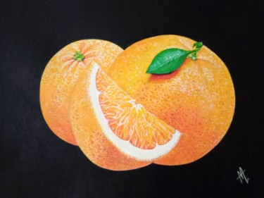 Painting titled "Orange Blooms" by Alfiyah Vj, Original Artwork, Acrylic