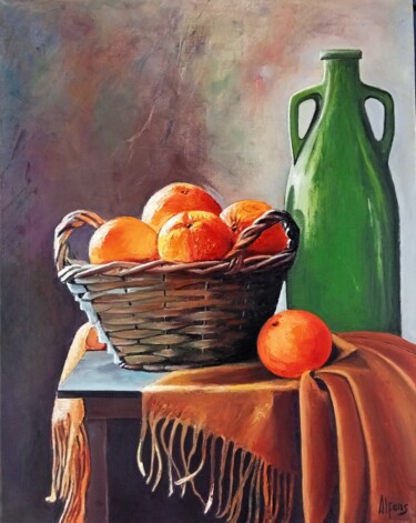 Schilderij getiteld "Still life" door Alfonso Fernandez Gregori, Origineel Kunstwerk, Olie