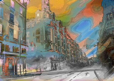 Digitale Kunst mit dem Titel "Calle de Madrid" von Alfonso García, Original-Kunstwerk, Digitale Fotografie
