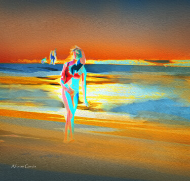 Arte digitale intitolato "En la Playa" da Alfonso García, Opera d'arte originale, Fotografia digitale