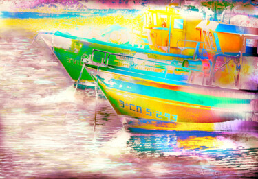 Arte digital titulada "Barcos de Pesca" por Alfonso García, Obra de arte original, Fotografía digital