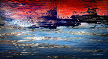 Digital Arts titled "Barcos en Línea" by Alfonso García, Original Artwork, Digital Photography