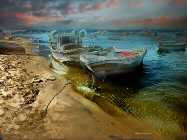 Photography titled "Barcas de Huelva" by Alfonso García, Original Artwork, Digital Photography