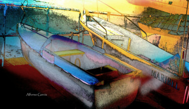 Arte digital titulada "Barcas Viejas" por Alfonso García, Obra de arte original, Fotografía digital