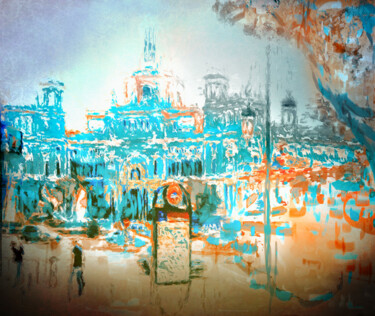 Digital Arts titled "Palacio de Cibeles" by Alfonso García, Original Artwork, Digital Painting