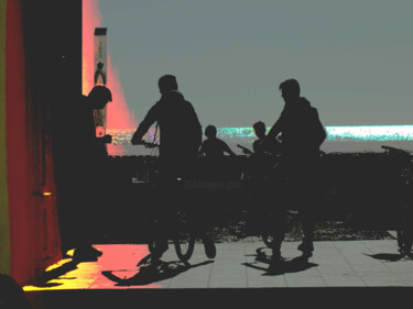 Digitale Kunst mit dem Titel "Bicis en la Playa" von Alfonso García, Original-Kunstwerk, Digitale Fotografie