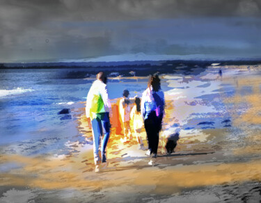 Digital Arts titled "Familia en la Playa" by Alfonso García, Original Artwork, Digital Photography