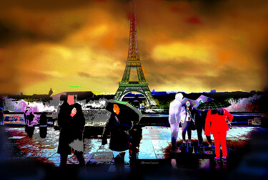 Arts numériques intitulée "Turistas en París" par Alfonso García, Œuvre d'art originale, Photographie numérique